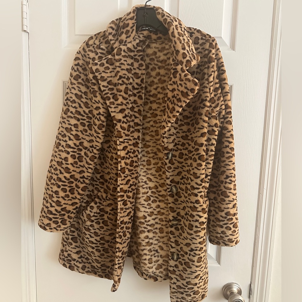 Leopard Print Pea Coat